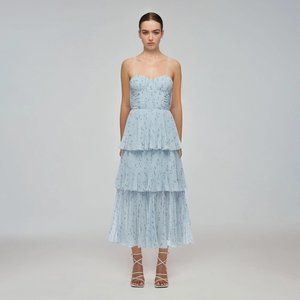 Self Portrait Metallic Tiered  Dress (size 4)